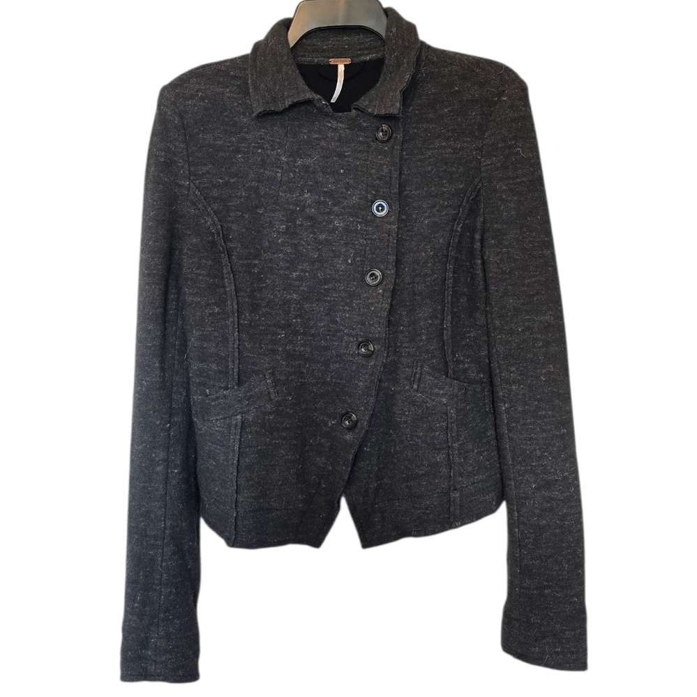 Free People Gray Wool Blend Jacket Size Medium